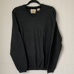 Original Weatherproof Men's Gray Cashmere/Cotton V-Neck Pullover Sweater Size L